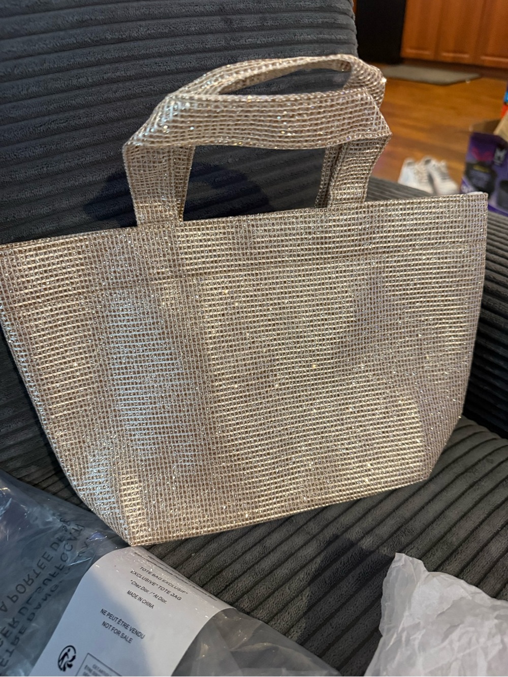 Dior Gold Crystal-Effect Mini Tote - Picture 5 of 8